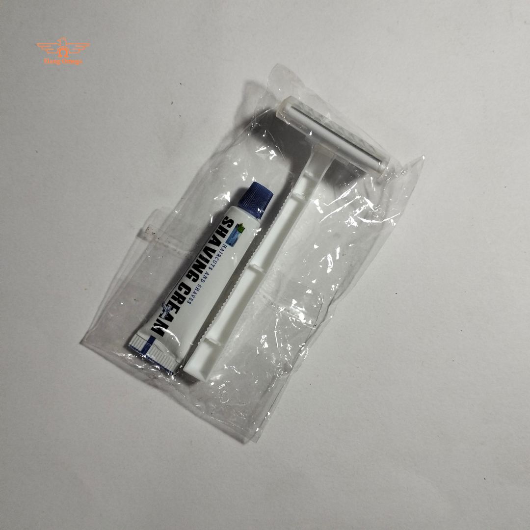 shaving kit Razor Putih + cream 5gr dalam plastik opp