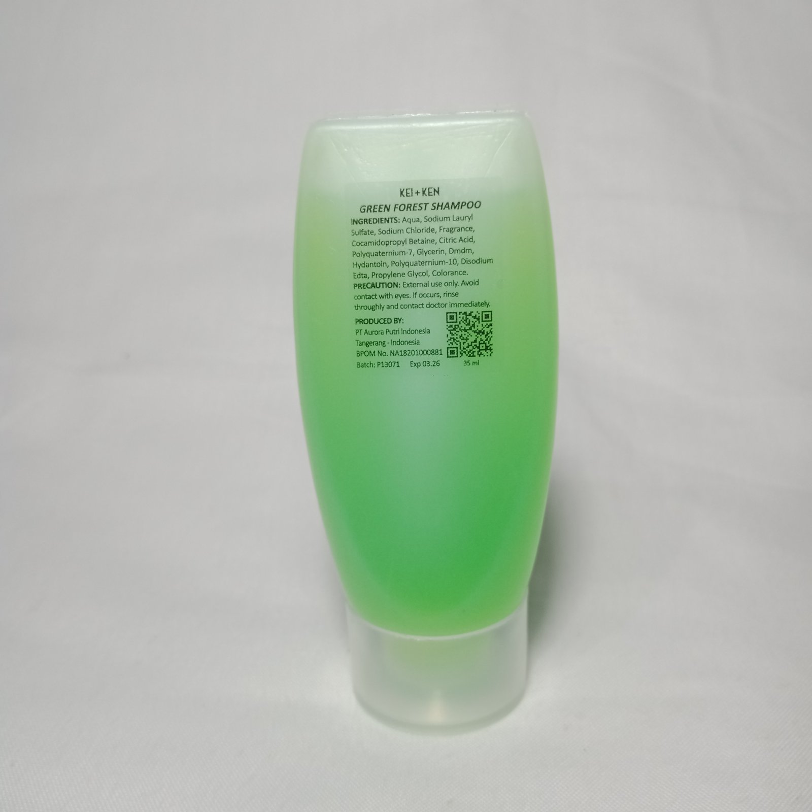 Shampoo tube 35 ml Kei + Ken Green Forest (1 Karton isi 100)