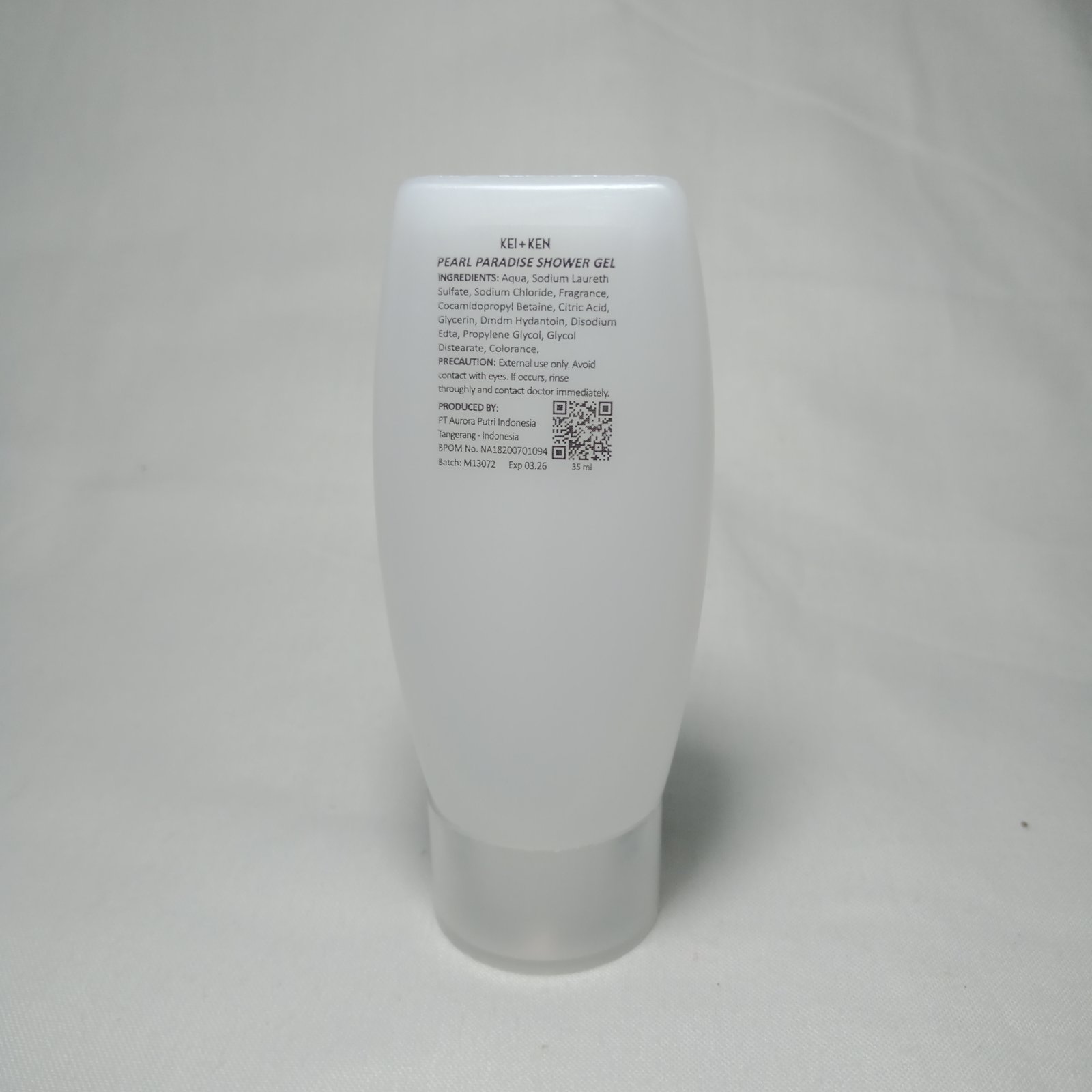 Shower gel tube 35 ml Kei + Ken pearl paradise (1 Karton isi 100)